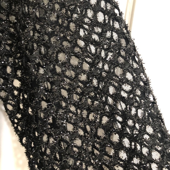 Sioni Black Blouse soft sweater sleeves long with mesh - Picture 5 of 7